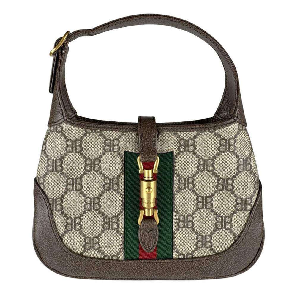 Balenciaga x Gucci 2way Shoulder Bag leather brown gold